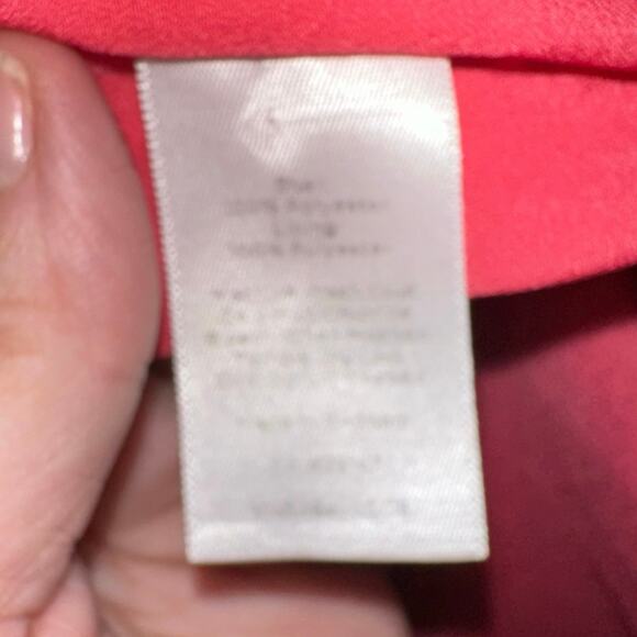 Talbots Pink Swiss Dot Blouse Long Sleeve Sheer Button Front Top Size M Career - Picture 5 of 6